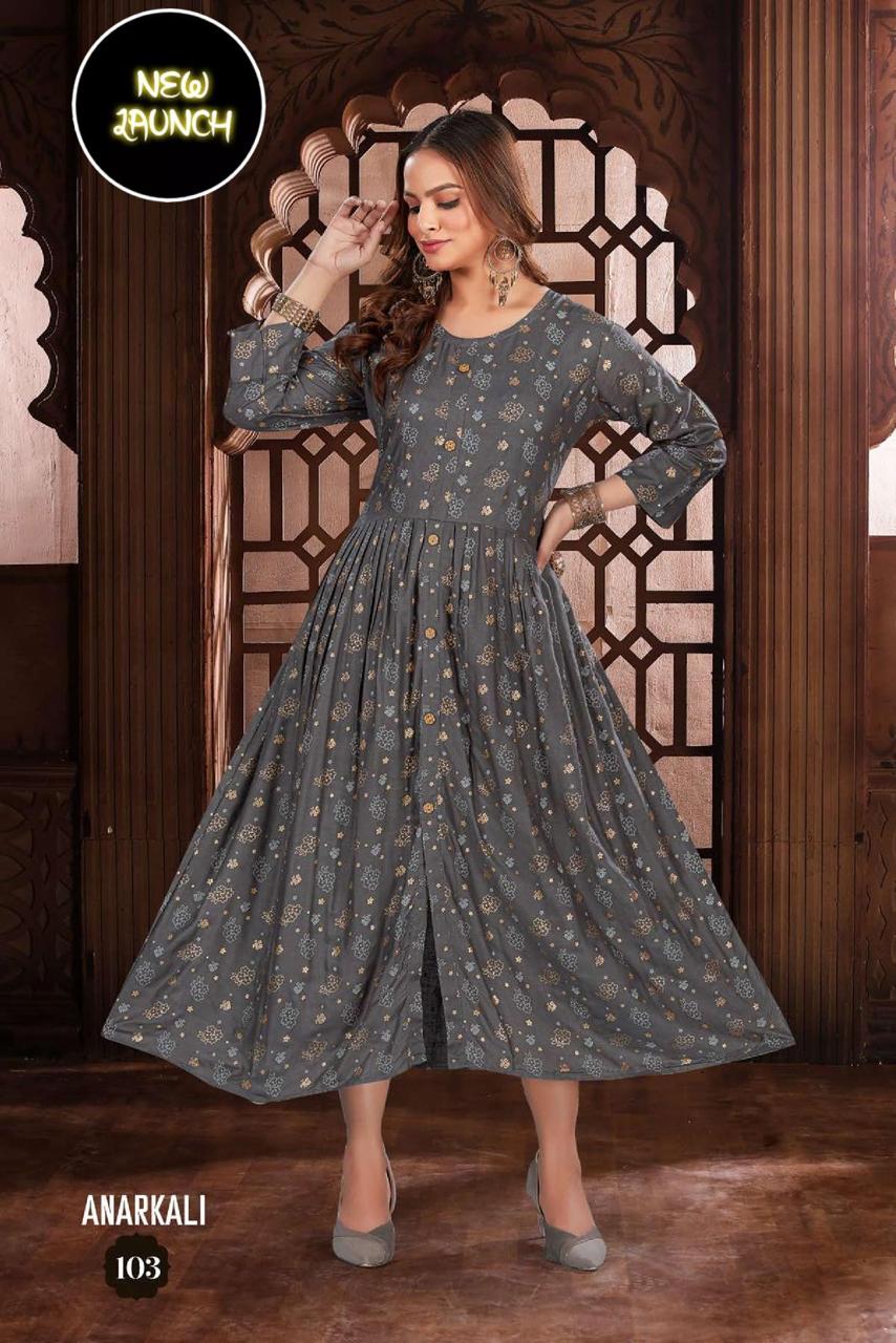 New Anarkali V 1 Regular Wear Wholesale Designer Kurti Collection
